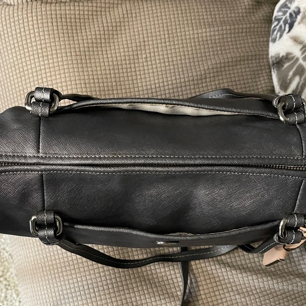 Coach Grace Dark Gray Metallic Leather Tote No: H1305-F25007